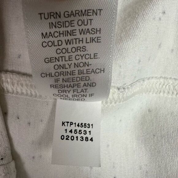 J Jill Small Tunic Cream Gray Black Speckled Ponte Cuffed Sleeve Top - Picture 7 of 7